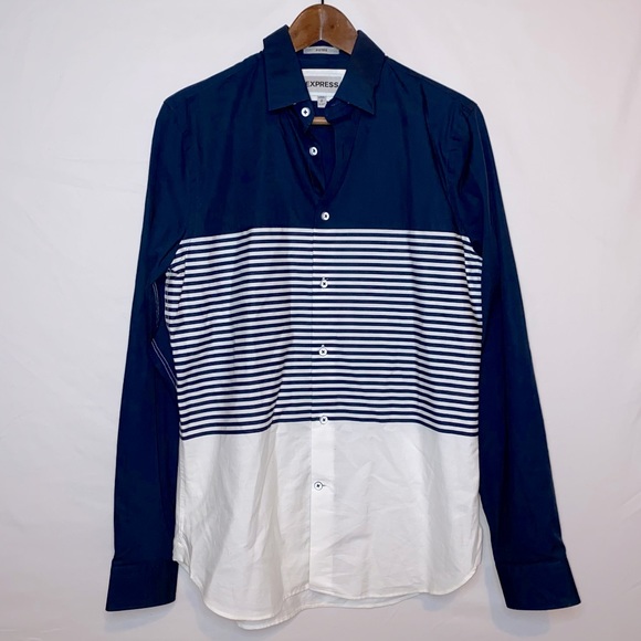 Express Men’s Fitted Button Up Shirt - Picture 1 of 3